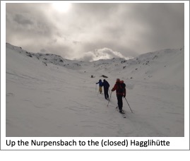 Text Box: Up the
          Nurpensbach to the (closed) Hagglihütte