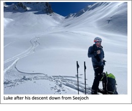 Text Box: Luke after his descent down
          from Seejoch