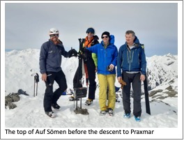 Text Box: The top of Auf Sömen before the descent to
          Praxmar